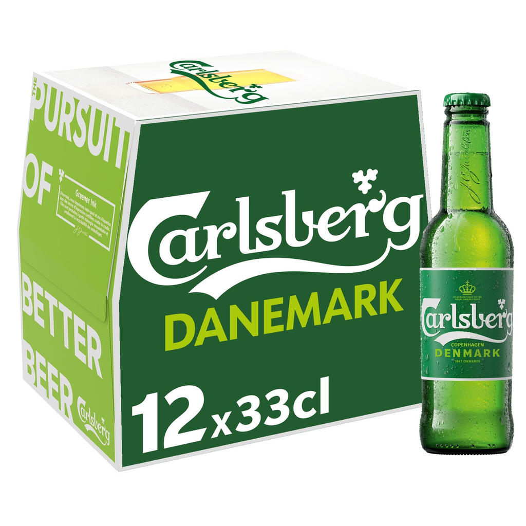 Carlsberg Bière Blonde Danoise 5% Bouteilles 12X33Cl